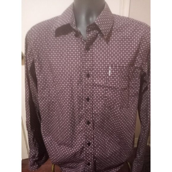 Cinch Modern Fit All Over Print Purple Western Cowboy Rodeo Shirt Sz. Medium M - Picture 1 of 11